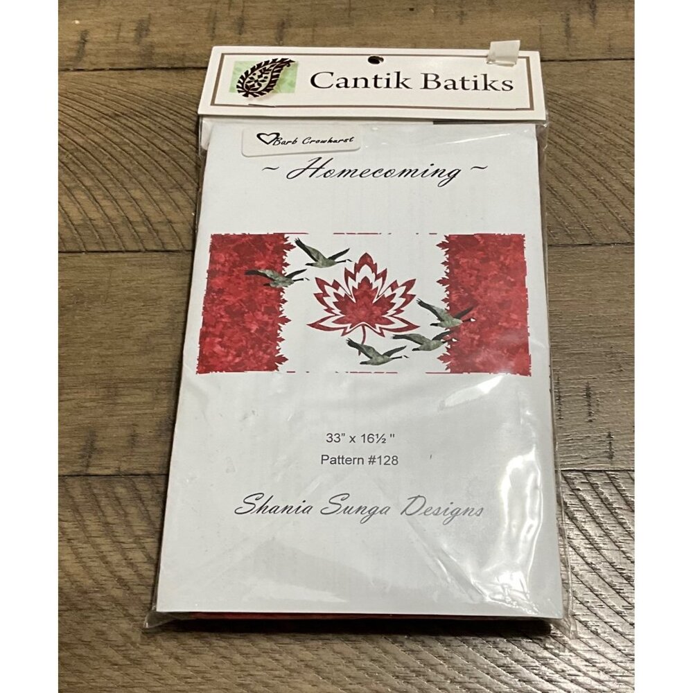 Cantik Batiks Homecoming Kit Maple Leaf Flag Geese Shania Sunga Designs 33" x 16